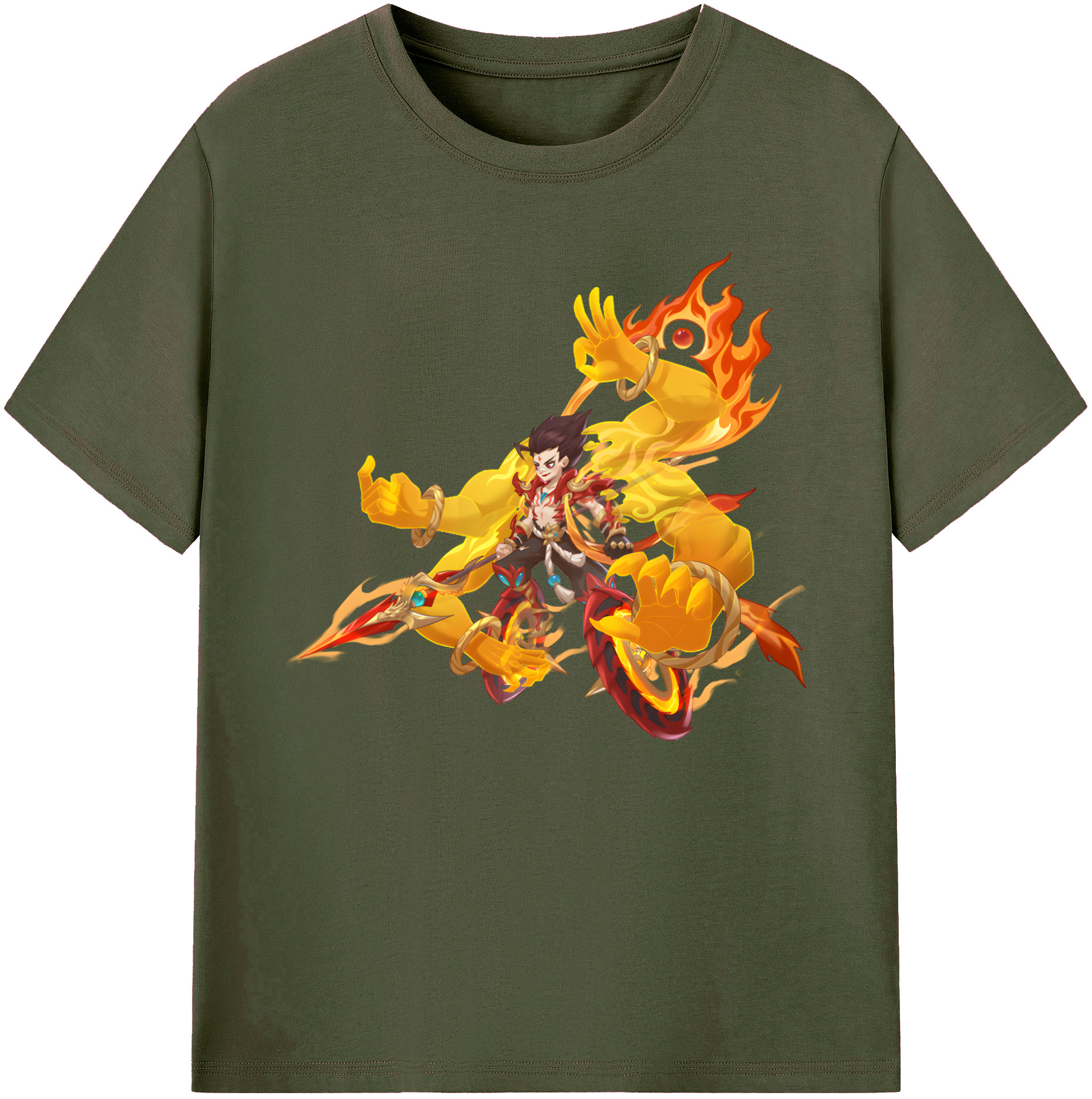 （画像用） Ne Zha 2 ナタ 魔童の大暴れ 綿100％ メンズ半袖Tシャツ｜肌触りやわらか＆通気性